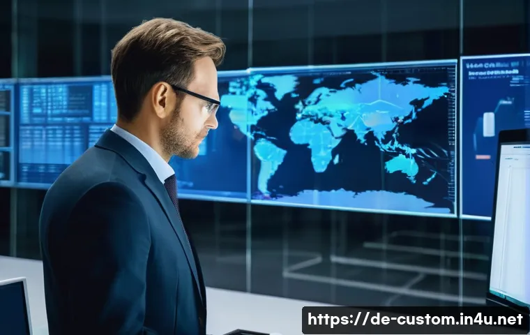 관세사 업무의 디지털화 - **Prompt:** A modern, brightly lit German customs office. In the foreground, a male customs professi...