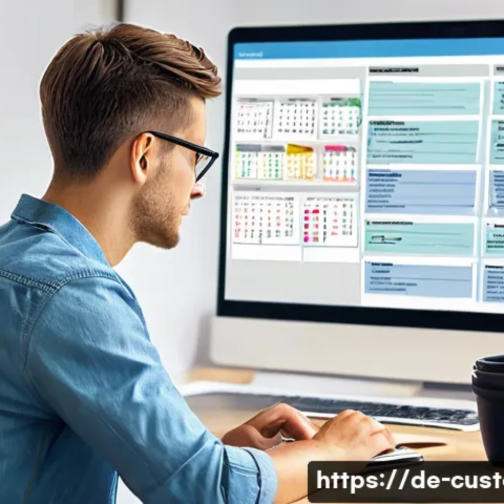 관세사 시험 공부 방법론 - A modern study room with a young German adult studying efficiently for the Zollfachwirt exam, sittin...