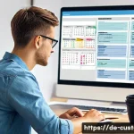 Home 19 관세사 시험 공부 방법론 - A modern study room with a young German adult studying efficiently for the Zollfachwirt exam, sittin...